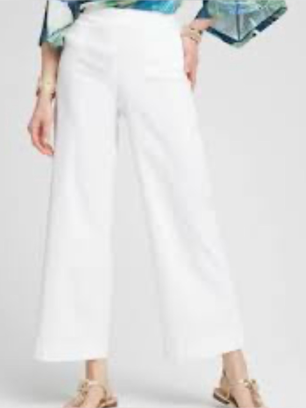 Chico's So Slimming White‎ Wide Leg Cropped Pants Size 18R NWT
